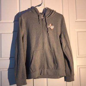 VS Pink flower logo hoodie, size M